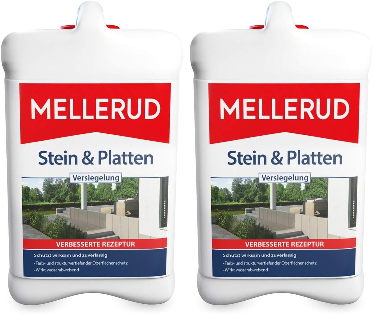 MELLERUD Stein und Platten Versiegelung | 1 x 2,5 l | Wasserabweisender und lichtbeständiger Schutz von saugfähigen Untergründen im Innen- und Außenbereich (Packung mit 2)