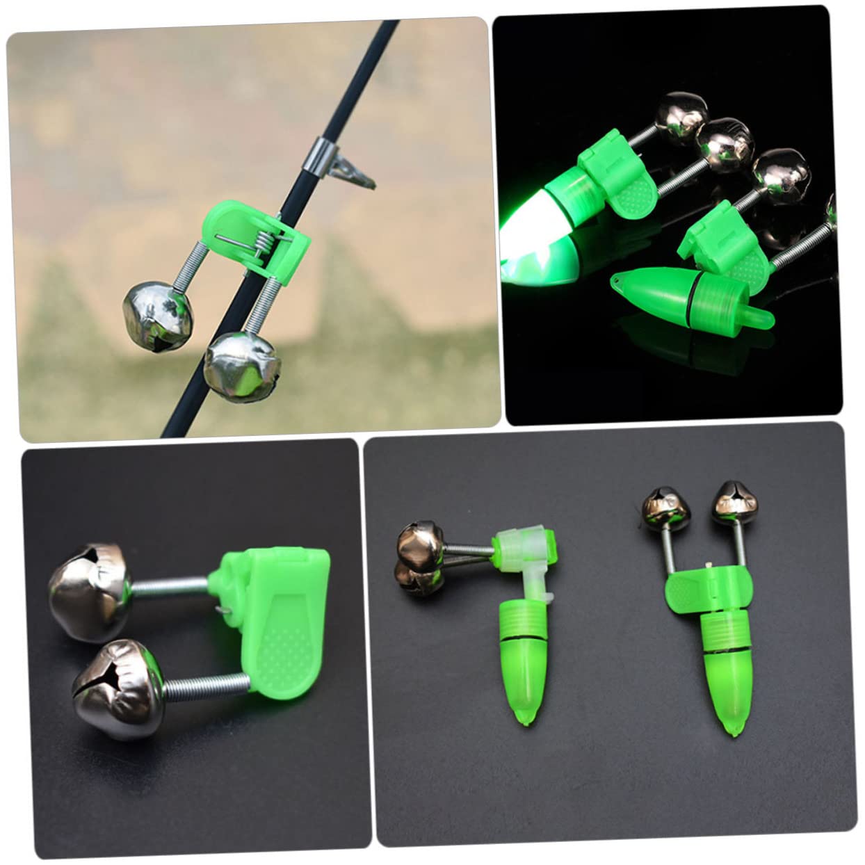 Abaodam 30Pcs Portable Fishing Alarm Bells Dual Bells for Fishing Rods Lightweight Fish Bait Alert Clips for Outdoor Fishing Supplies Easy to Use Fishing Accessories