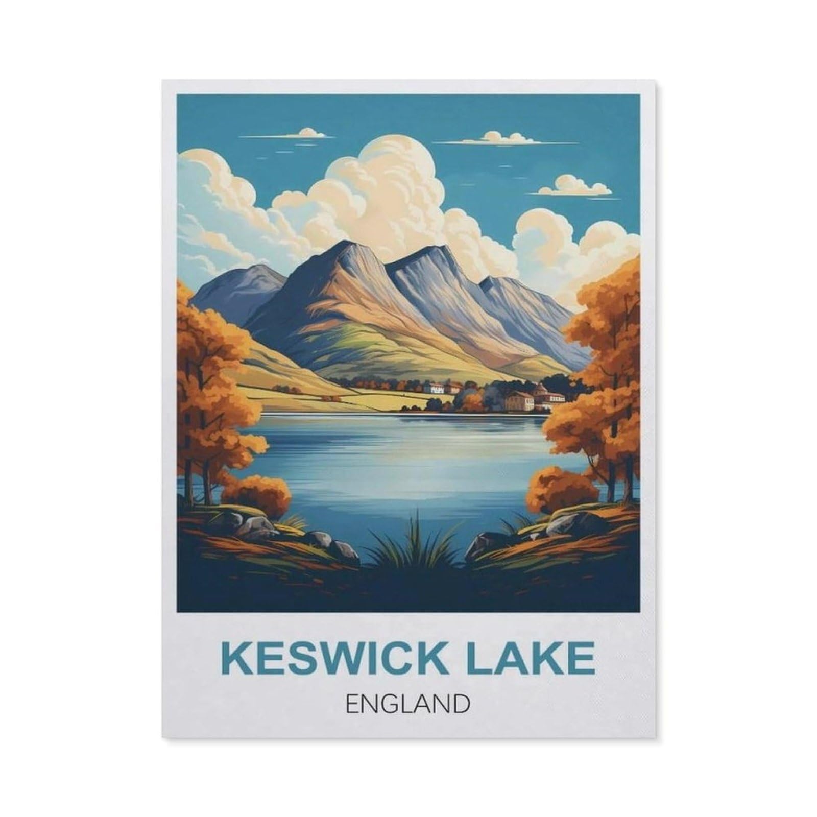 YYHMKBYY，Jigsaw Puzzles 1000 Pieces，Keswick Lake England，Paper Children Games Educational Toys（38x26cm）-T25