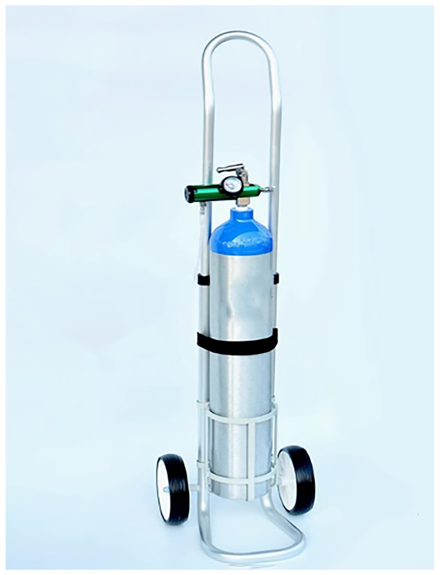 OWOHYG Portable Oxygen Cylinder Rack With 2 Wheels,Rolling Oxygen Tank Cart For Home Use,Oxygen Bottle Storage Trolley With Handle,Fits 158Mm Diameter Tanks.One Color-Ring diameter 158mm