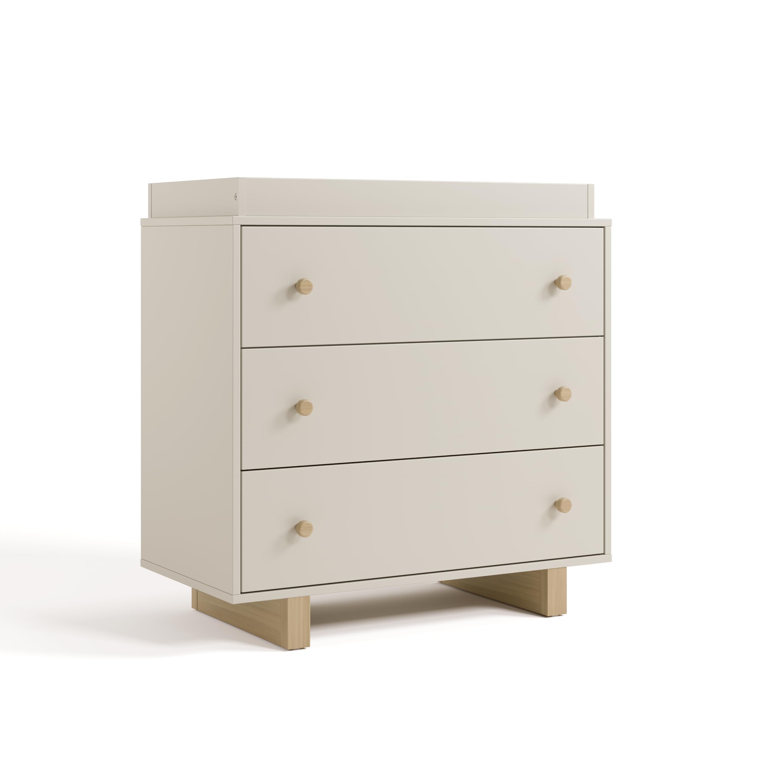 Storkcraft Texas 3 Drawer Chest with Changing Table Topper in Frosted Oat