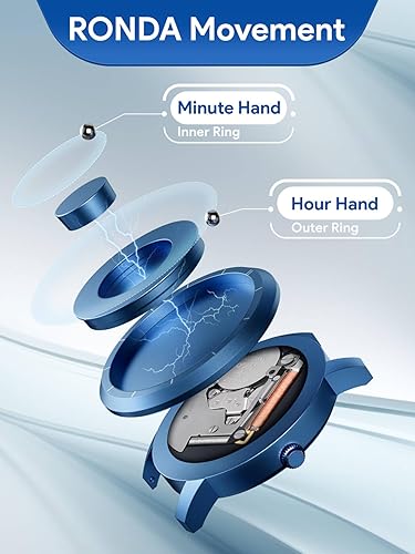 Miniatura 3 de EUTOUR Reloj analógico de cuentas magnéticas, correa de acero inoxidable y diseño único de puntero, relojes magnéticos unisex, reloj magnético súper