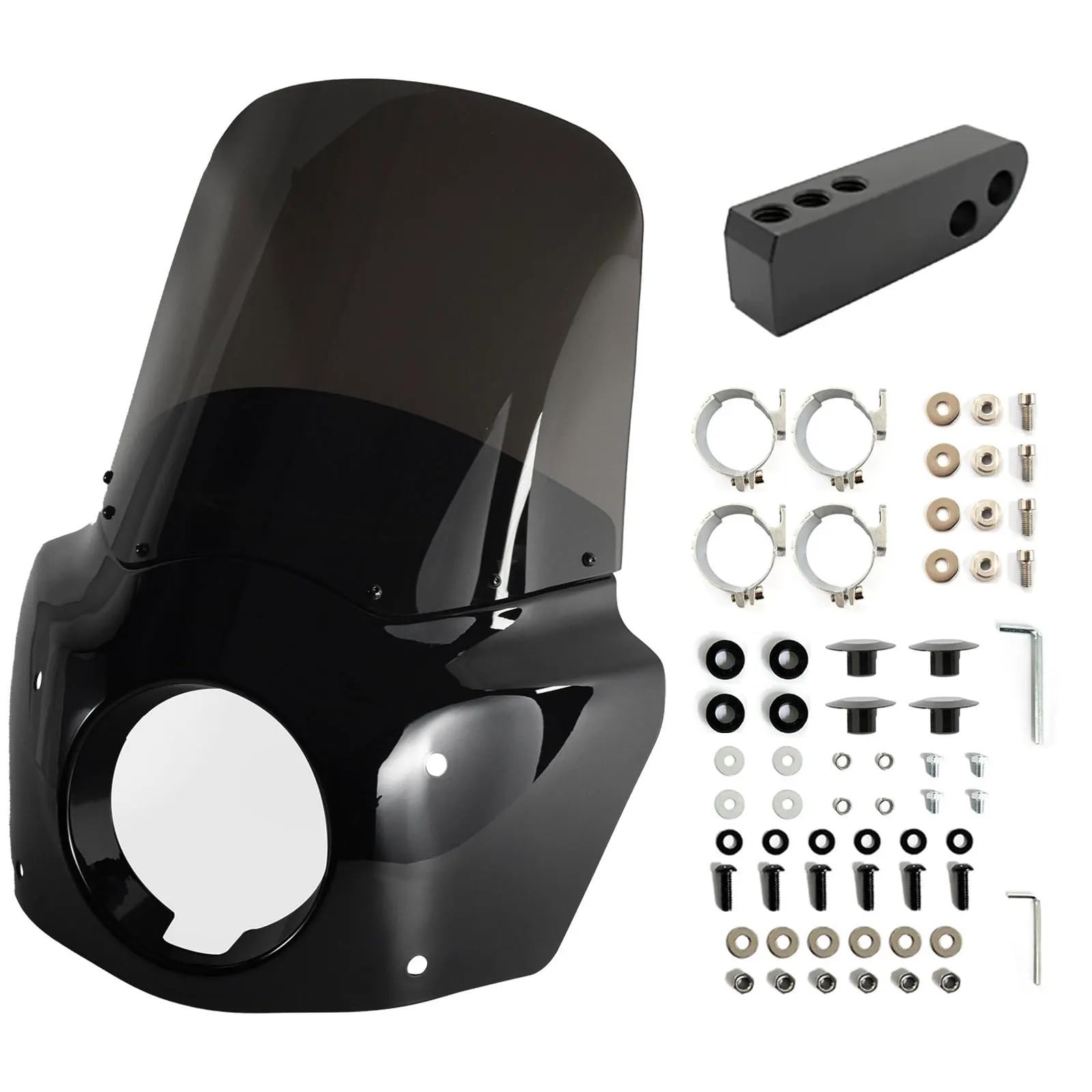 Deflektor motocykla Zestaw owiewki do motocykla Harley Dyna Street Bob Super Glide Low Rider 2006-2017, widelce 48-58 mm(6021-dn-11 clear)