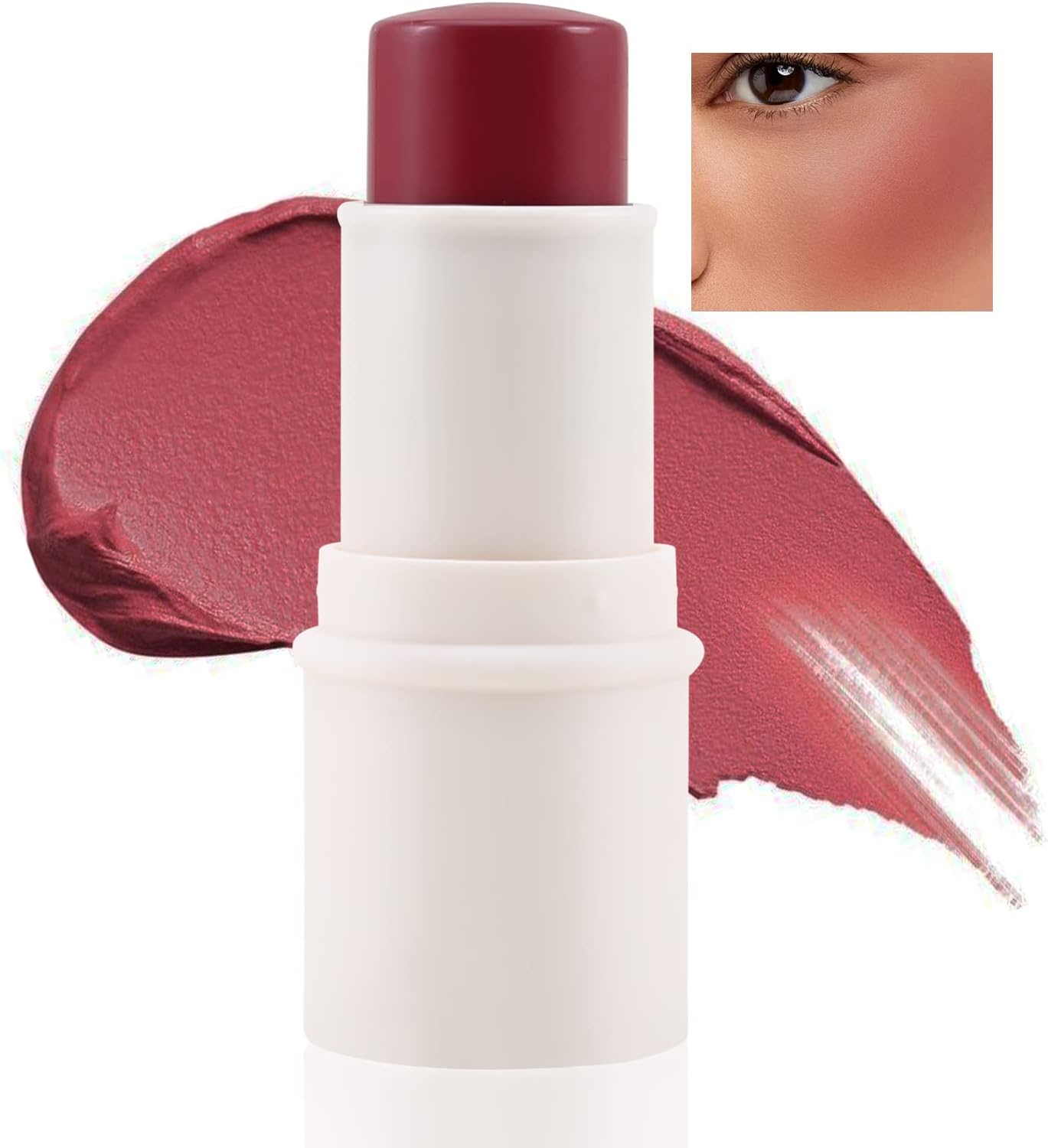 Boobeen Cream Blush stick, Multi Face Blush for cheeks, lips and eyes, pigmented matte finish for a natural blush color, buildable and lightweight