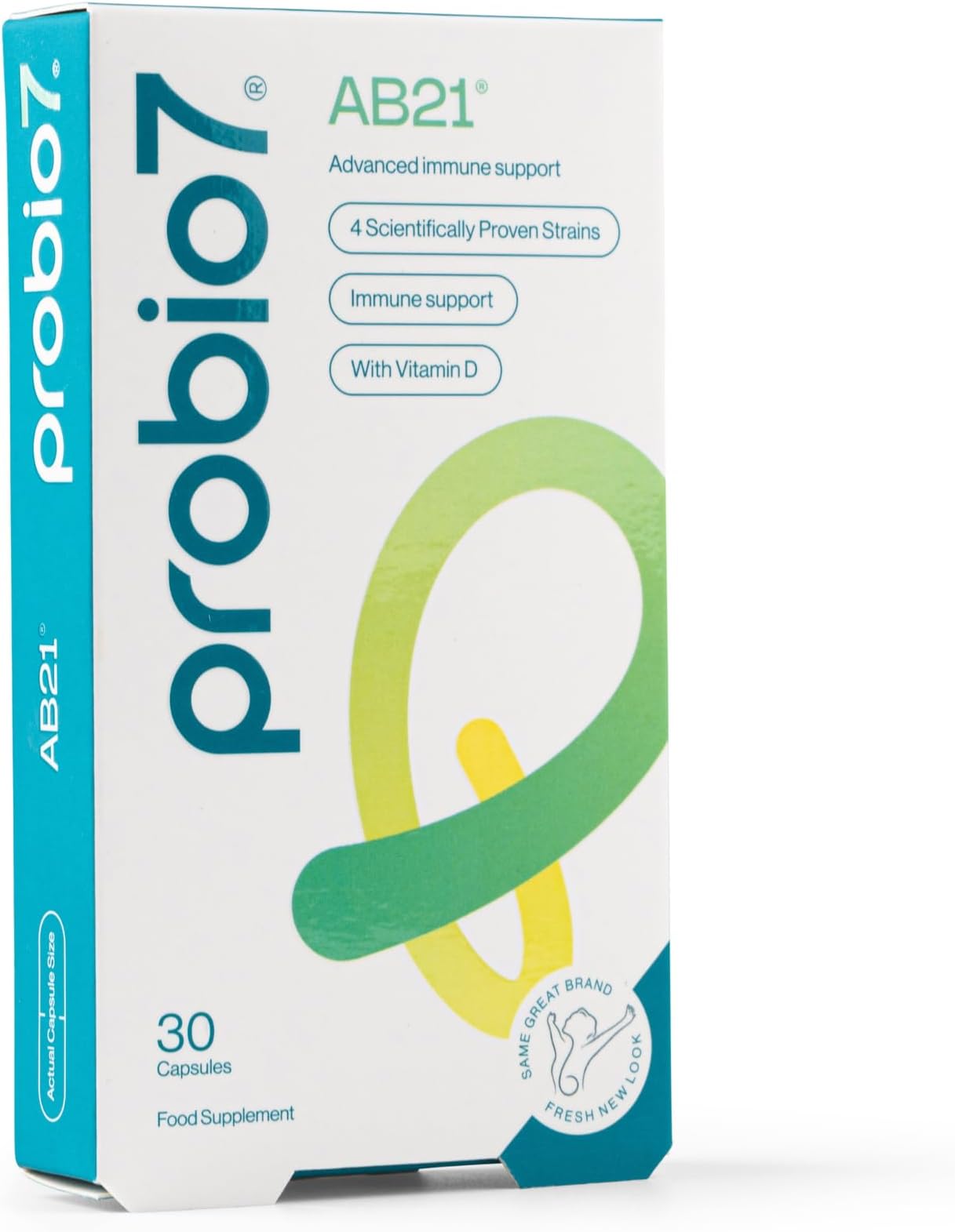 Probio7 AB21 - Gut-Lung Axis & Immune Support | Gut Health & Immune System Booster | with Vitamin D & 2 Billion CFU | Multivitamin Gut Health Supplements for Men & Women | 30 Vegan Capsules