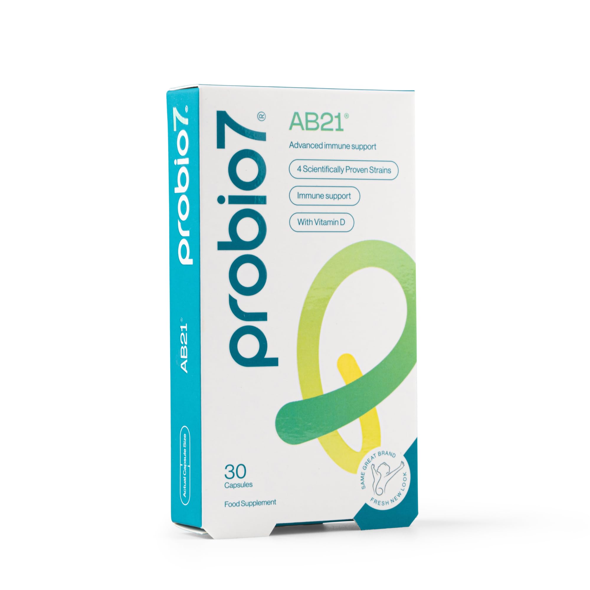 Probio7 AB21 – Gut-Lung Axis & Immune Support. Digestive Probiotic Supplement with Vitamin D3 & 2 Billion Bacterial Cultures, for Immune Support & Gut Health - 30 Capsules
