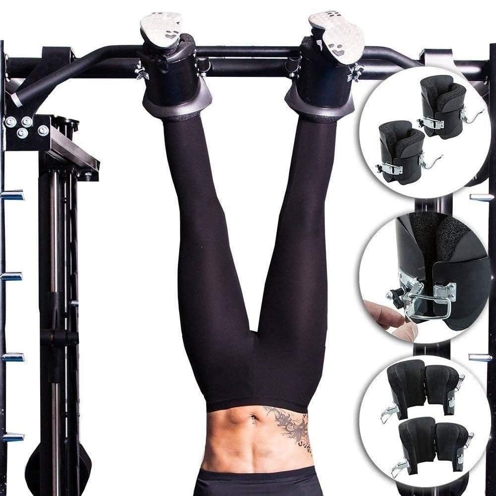 Wiszące Buty Grawitacyjne, Wiszące Buty Do Podciągania | Hak Z Litej Stali, Z Liną Wspomagającą 2 M, Odwrócone Nauszniki Fitness, Klamra Zabezpieczająca, Zagęszczona Pianka