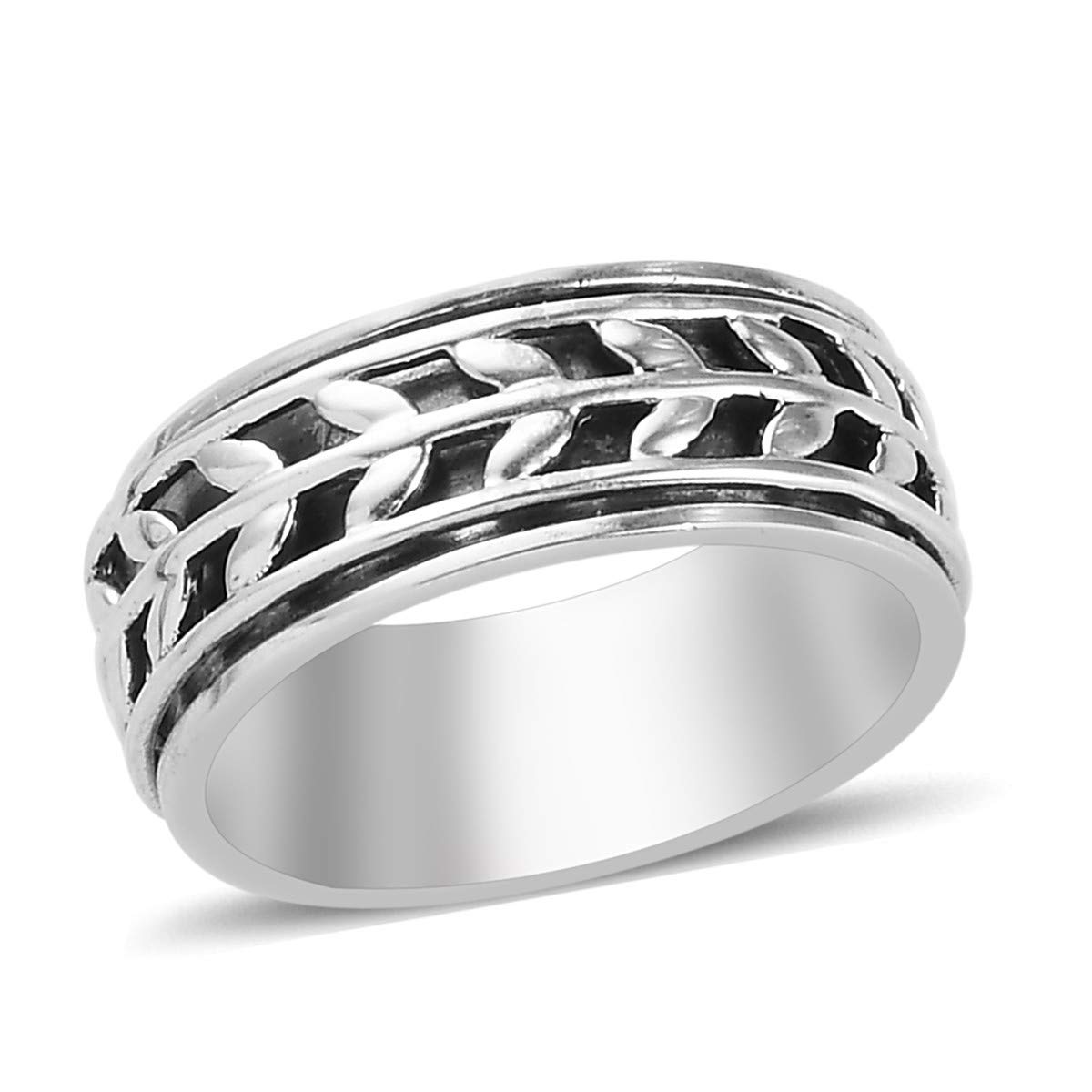 Fidget Ring Women 925 Sterling Silver Rings for Women - Moon Star Anxiety Rings for Women Platinum Plated - Spinner Ring Stress Relief Wedding Band Jewelry Christmas Gifts