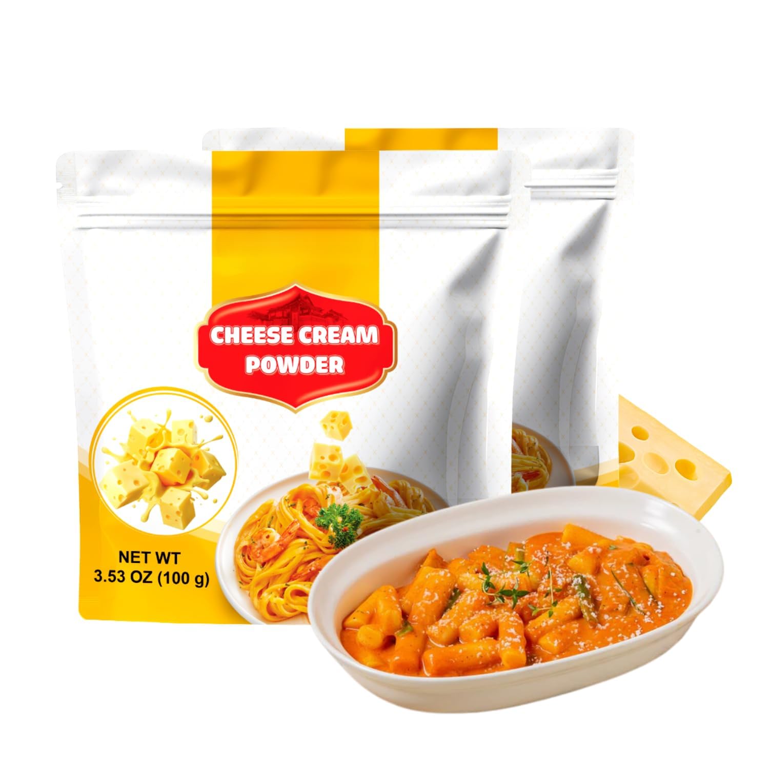 SOONICORN Rose Cream Cheese Powder, 3.5 oz (2-Pack) – Organic Mac & Cheese, Protein & Instant Seasonings for Homemade Pasta, Gluten-Free Options