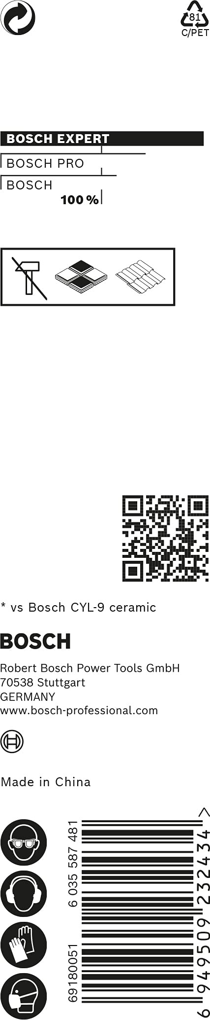 Bosch 1x Expert HEX-9-HardCeramic Matkap Ucu (Sert fayanslar, Ø 7 mm, Aksesuar Döner Matkap/Vidalamalar)