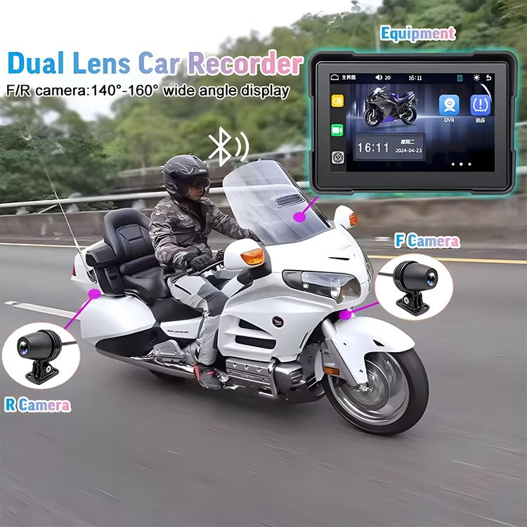 Motocicletas de 5 Pulgadas con navegación GPS a Bordo Motocicletas portátiles DVR tpms vehículos inalámbricos y Android vehículos con navegación GPS Motocicletas IPS Pantalla táctil Impermeable