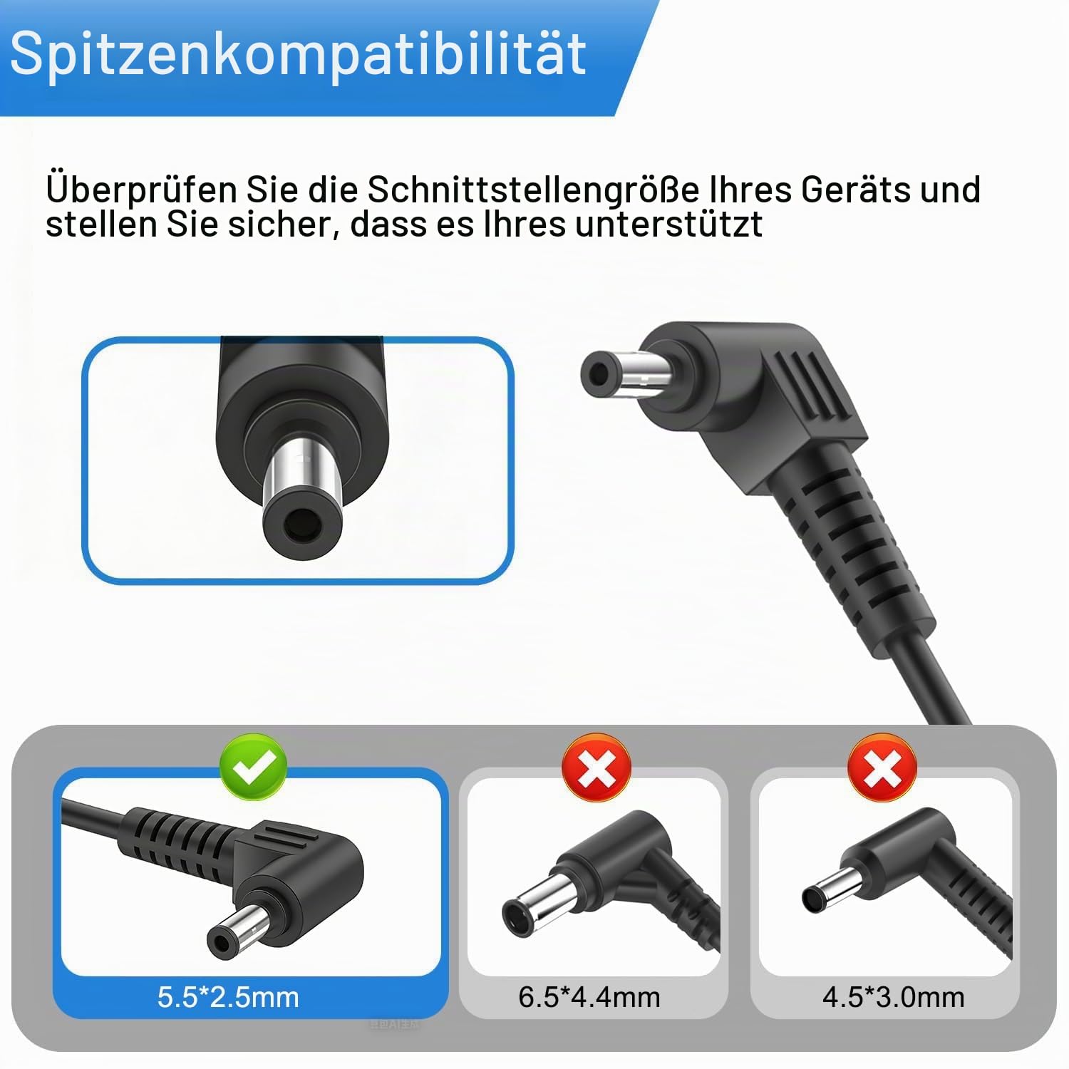 KFD 120W Netzteil für Intel NUC Mini PC 19V 6,32A 5,5x2,5mm mit EU Kabel | Ladegerät mit EU-Stromkabel für Intel NUC und andere 120W Mini PCs, ideal für Zuhause und Büro, zuverlässige Stromversorgung