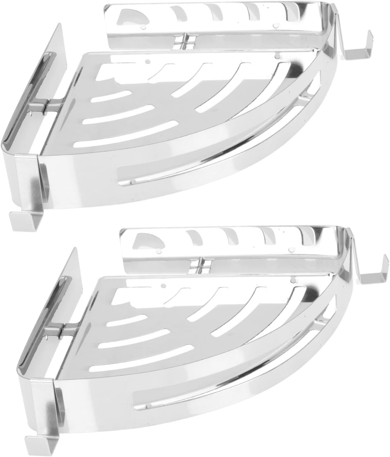 2pcs Stainless Steel Bathroom Corner Rack Rustproof Shower Storage Organizer for Efficient Space Saving Bathroom Kitchen and More Material with Easy Installation