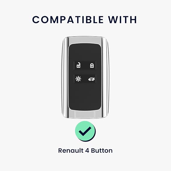 kwmobile Key Fob Cover for Renault 4 Button Car Key Smart Key (only Keyless Go) Cover - Protective Car Key Case - Soft Anti-Slip Shell - Scratch Resistant - Antique Pink Matte