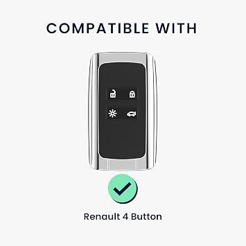 kwmobile Key Fob Cover for Renault 4 Button Car Key Smart Key (only Keyless Go) Cover - Protective Car Key Case - Soft Anti-Slip Shell - Scratch Resistant - Antique Pink Matte