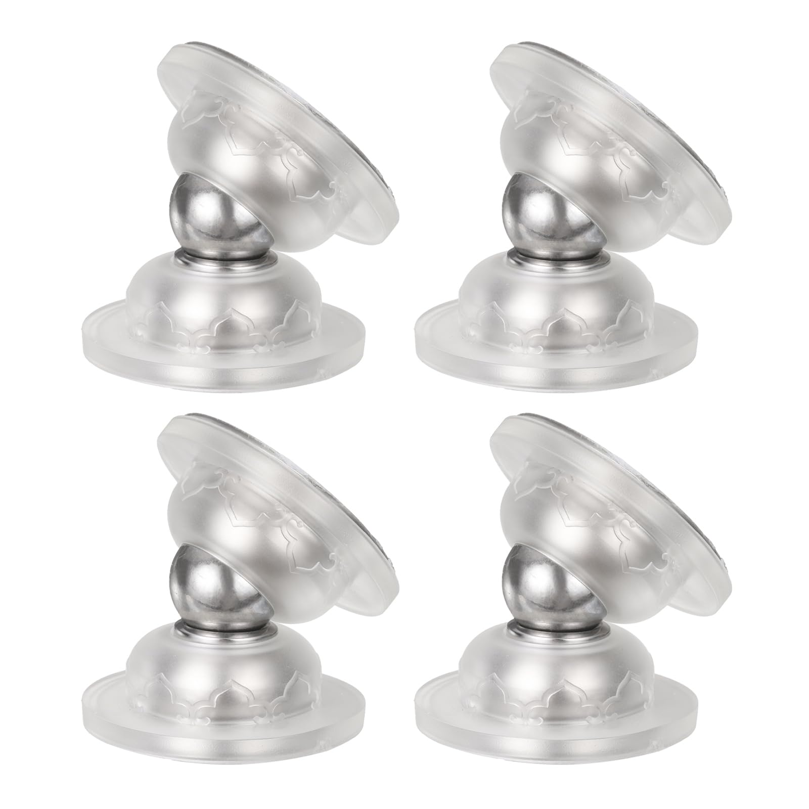 sourcing map 4Pcs 1.9" Magnetic Door Stopper, Soft Silicone Magnetic Doorstops for Wall and Floor Mounting, No Drilling Door Holder with Adhesive for RV Baggage Doors, Home, Office, Transparent
