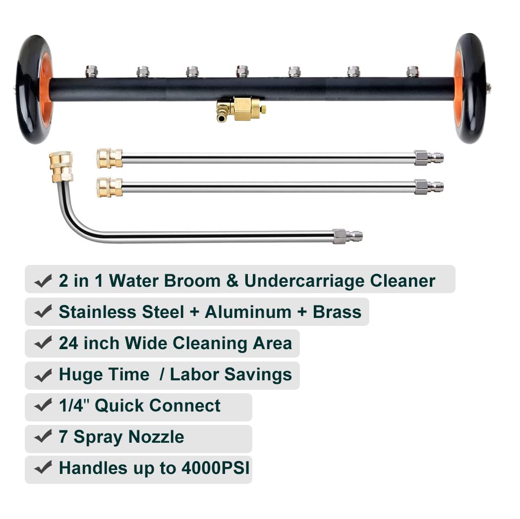 DualFunction Water Broom Undercarriage Pressure Washer Surface Cleaner
