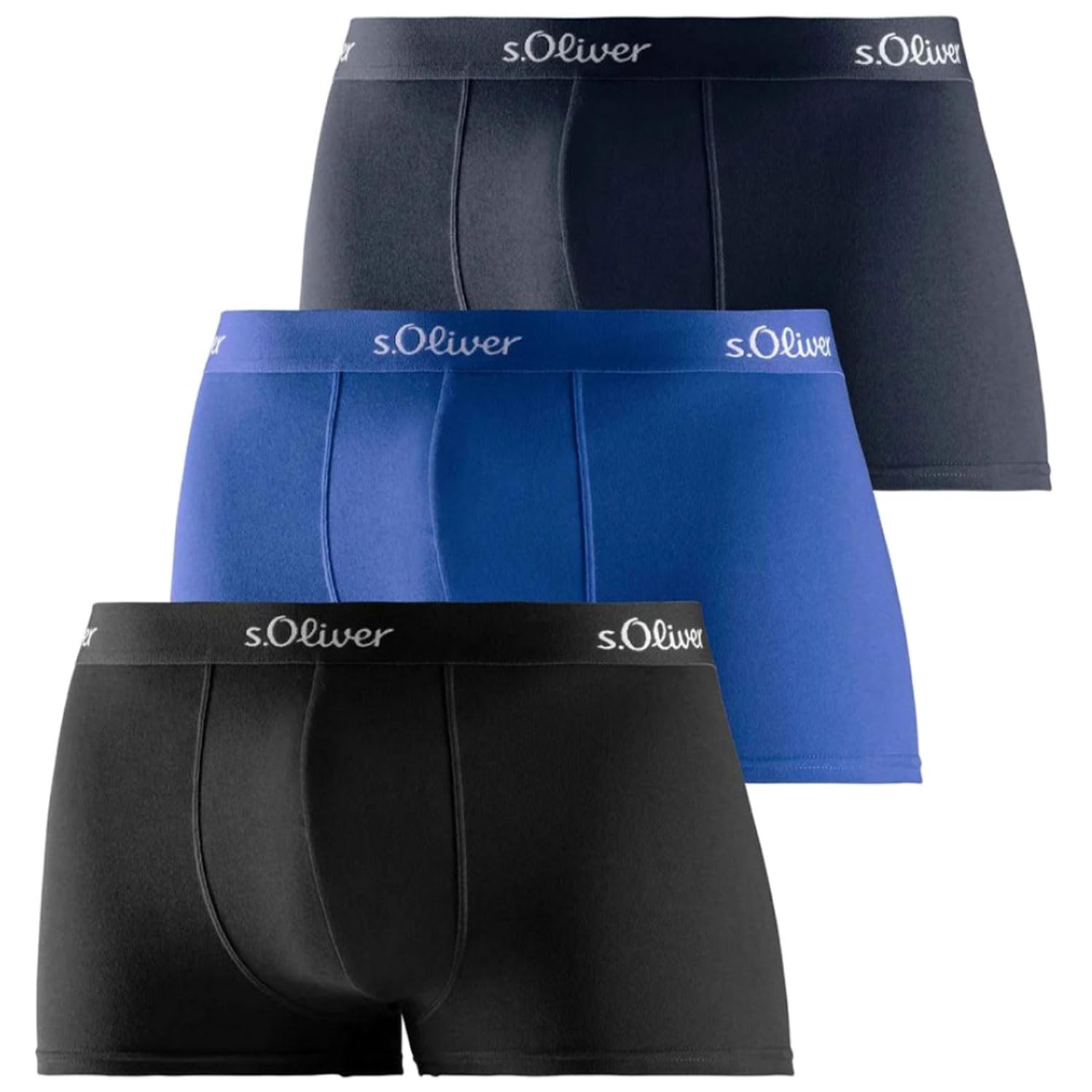 s.Oliver Pack Basic Men's Retro Shorts Underwear, Blue Assorted, L
