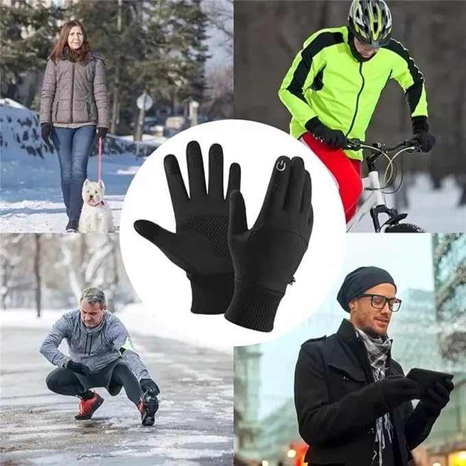 Guantes de invierno para hombre con pantalla táctil y dedos completos miniatura 7