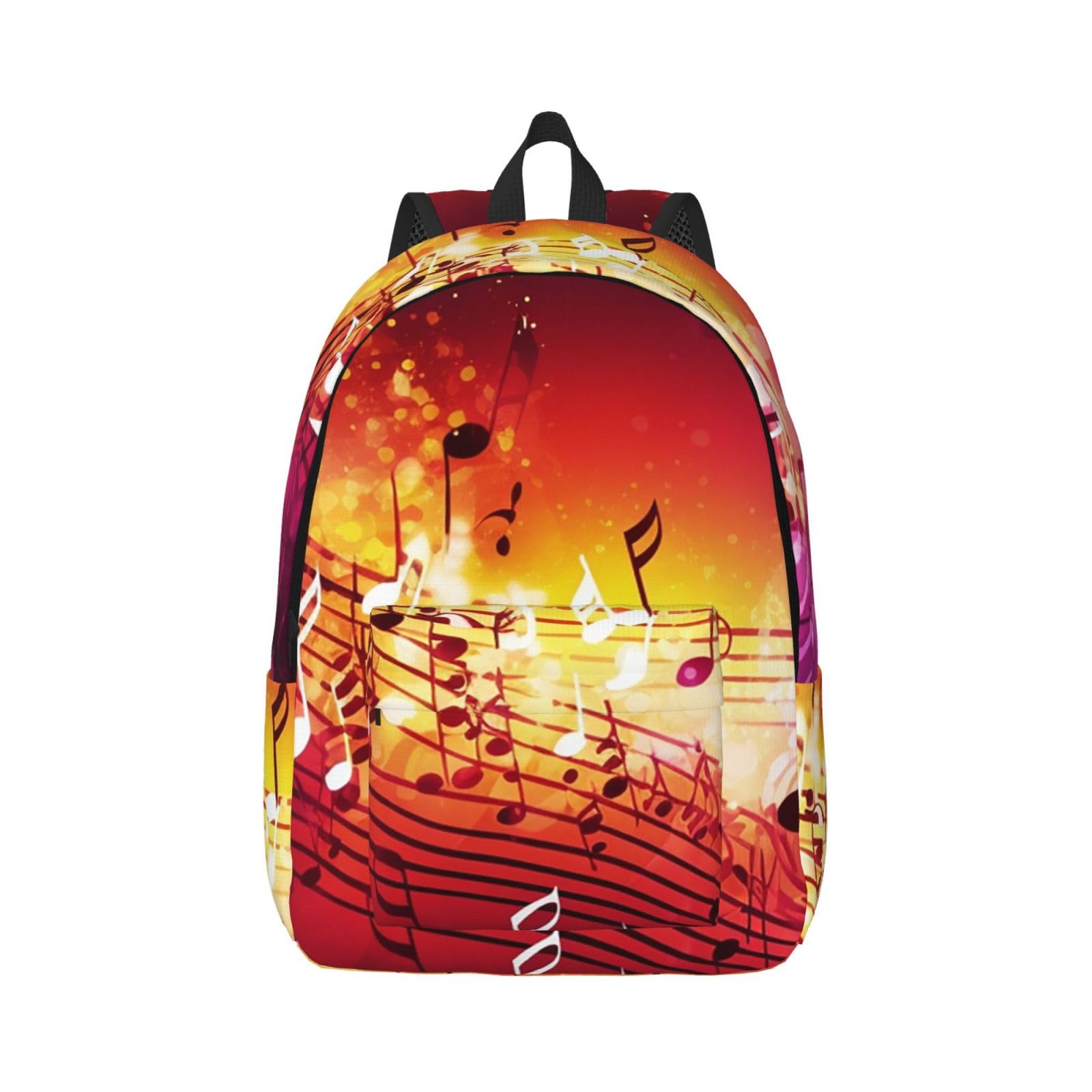 Rucksack Mittlere Musiknoten Daypack Für Outdoor | Schulranzen Laptop Schultaschen Unisex Für Schule College Reisen