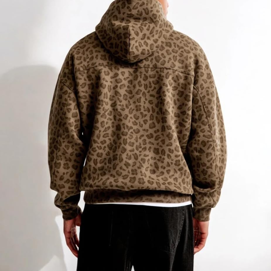 Cheetah Print Hoodie Y2k Leopard Print Hoodie Oversized Cheetah Sweatshirt Pullover Vintage Streetwear Hoodies - Image 2
