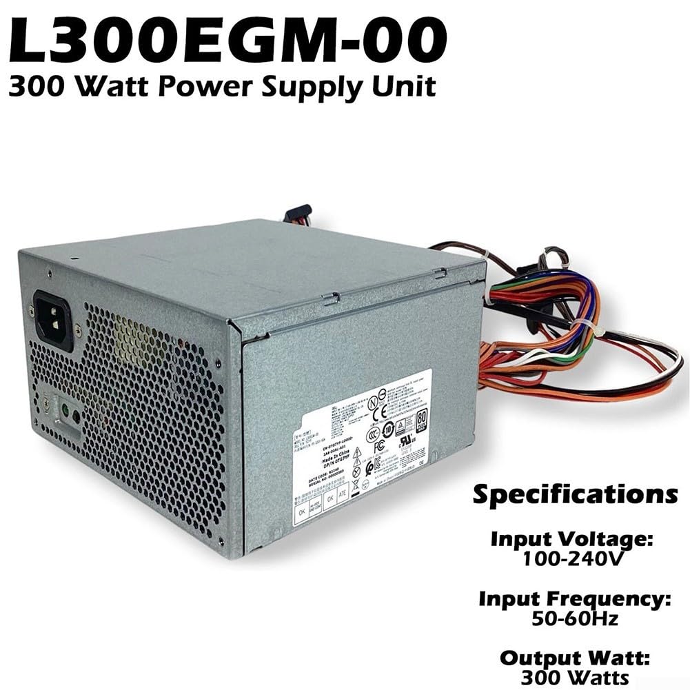 Fuente de alimentación de 300 W L300EGM-00 0TG7YF TG7YF para PC de torre Dell 3630 | Adaptador ATX de 24 pines con protección contra sobretensión | Funcionamiento silencioso | Carcasa de metal