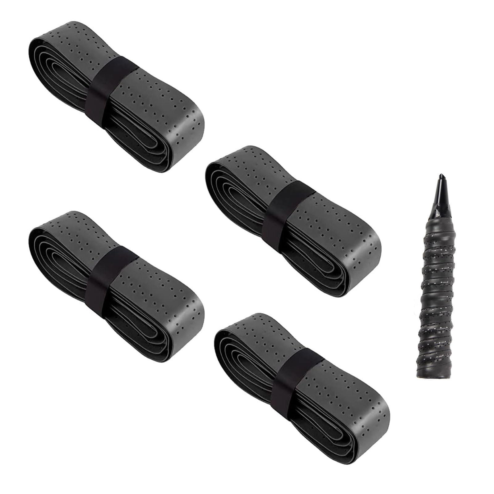 8 Bandes Grip Antidérapantes Pour Raquettes – 110x2.5cm, Multi-sports, En PU, 8 Couleurs Assorties
