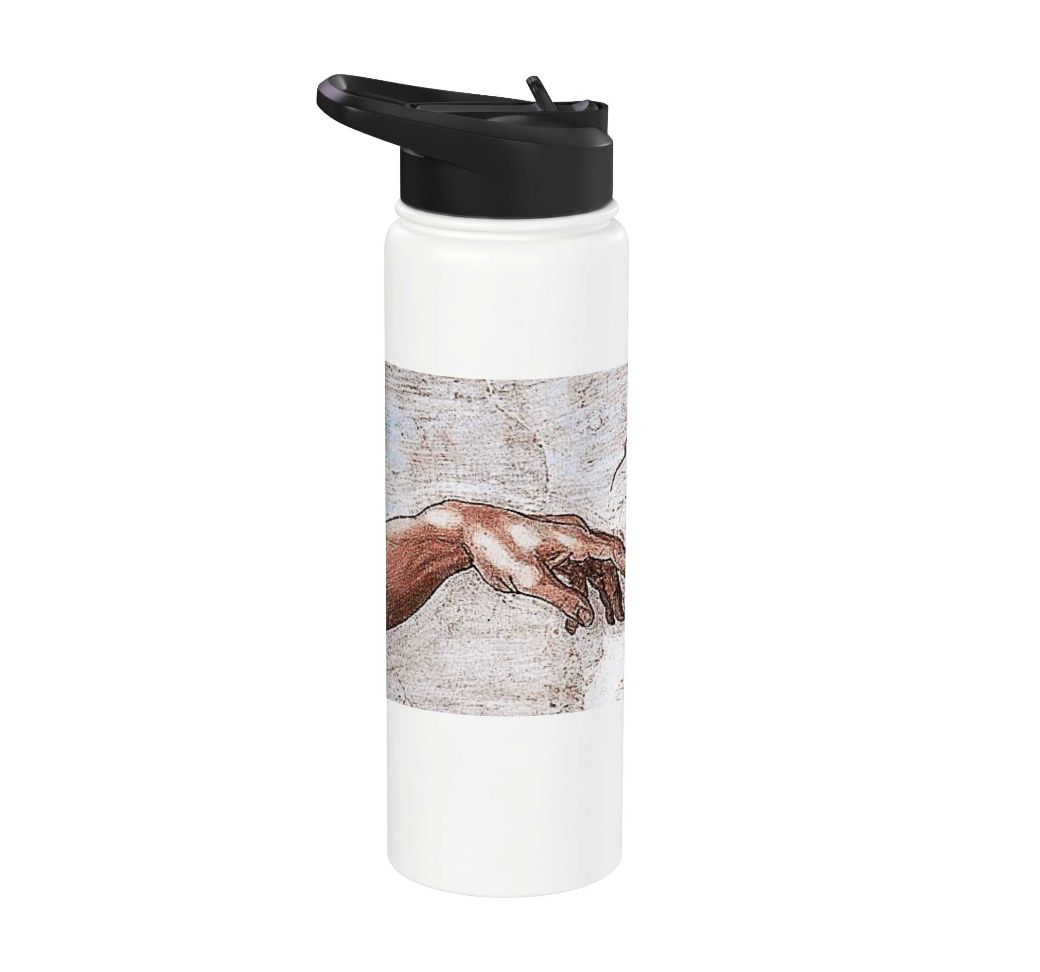 The Creation of Adam by Michelangelo (1512) Stainless Steel Insulated Water Bottle