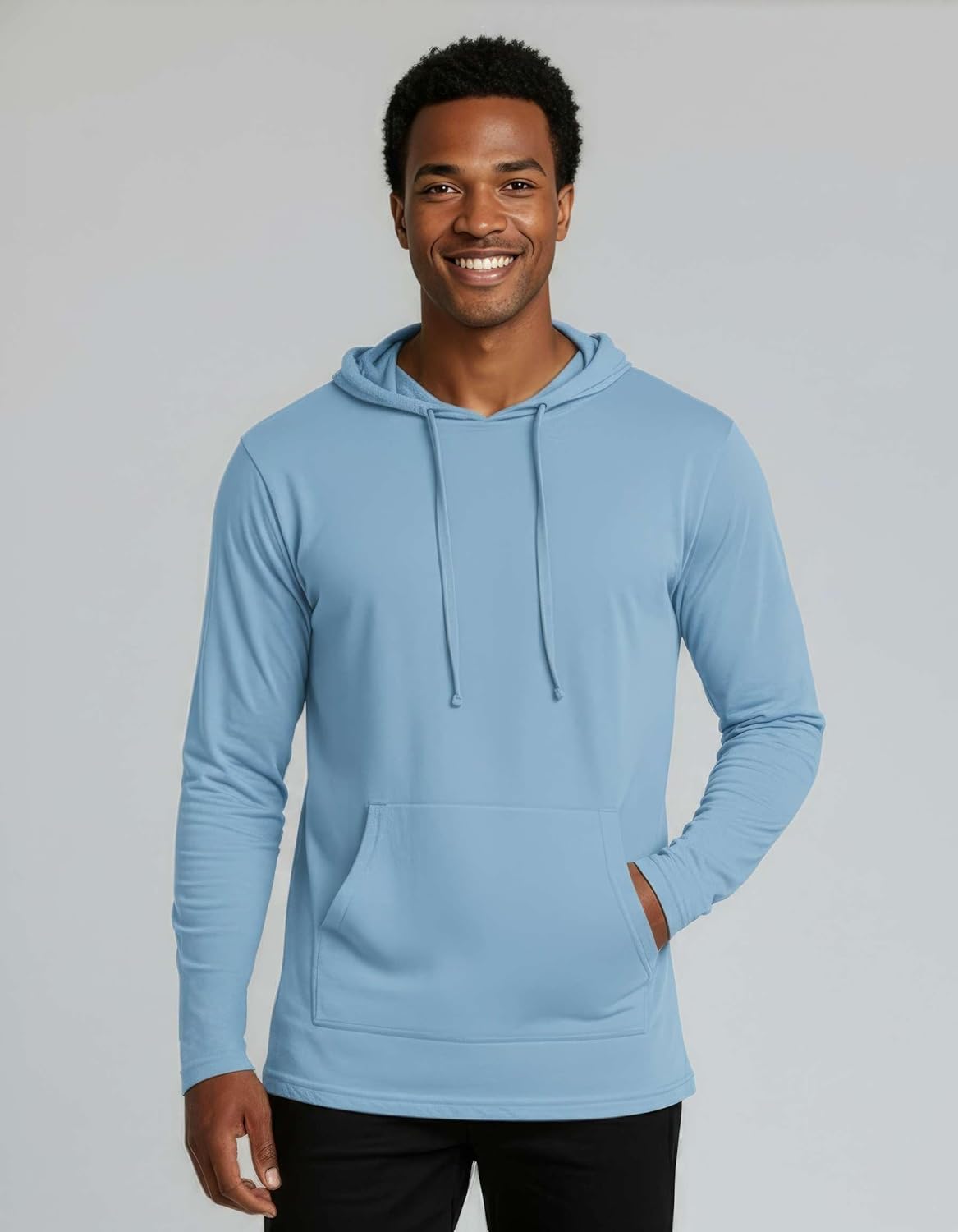 Real Essentials 3 Pack: Men's Cotton Lightweight Casual Pullover Drawstring Hoodie With Pocket (Available In Big & Tall) - Image 2
