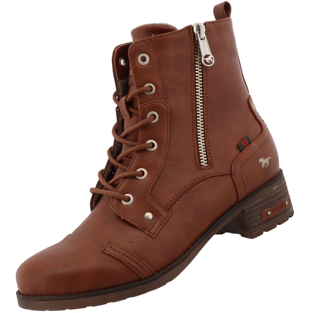 Mustang Shoes Schnürstiefelette Lederimitat Product Description