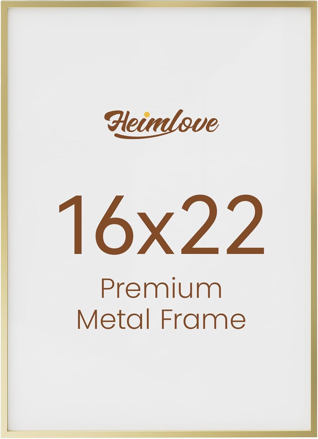 16x22 Aluminum Picture Frame, Metal Picture Frame Wall Mounting Horizontally or Vertically, Photo frame with Tempered Glass - Poster Frame Simple and Elegant Decor for Wall - 1 Pack - Gold Gold-1P 16x22