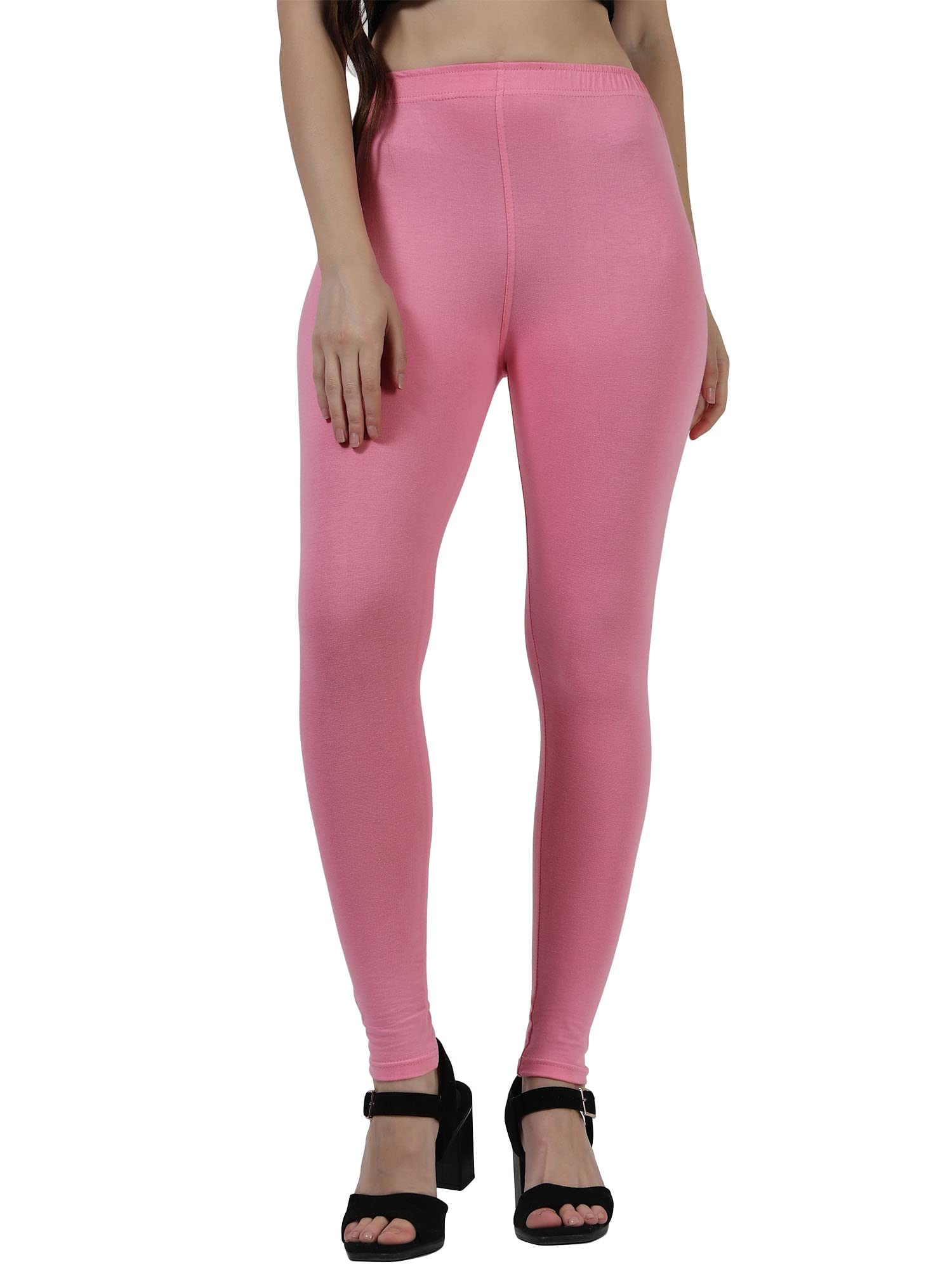 saundarya Women's Stretch Fit Ankle Length Leggings (Baby Pink_Small Size)-picture-39