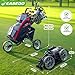 EASEGO Golf Push Cart 3 Wheel : Golf Bag Cart Foldable with Phone/Cup/Umbrella Holder Compact Golf Pull Carts Quick Fold Golf Caddy Push Carts with Large Wheelbase for Different Terrain (Gray)