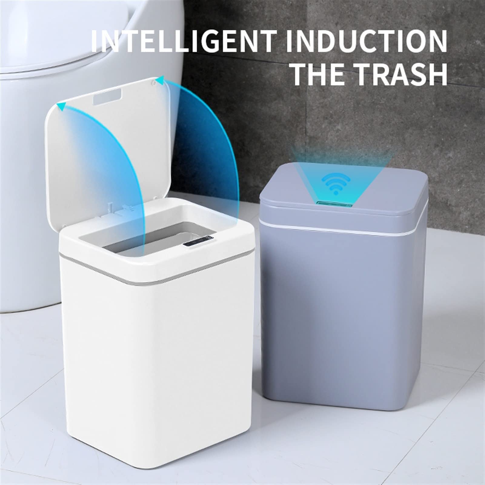 Atrovirens Cestino Intelligente Con Sensore Automatico Per Bagno E Cucina | Impermeabile, Capacità 41x22,5x22,5cm, Apertura Mani Libere A Infrarossi, Design Moderno Nordic - 3