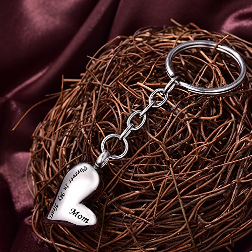 FCZDQ chaveiro com pingente de urna de recordação memorial de cinza cremação Mom Always in My Heart