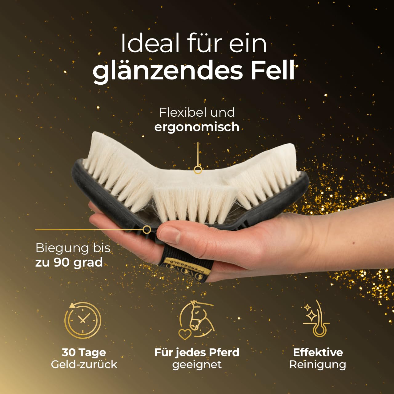 Bürsten Bundle - Mit Glanzbürste, Kardätsche & Massagestriegel