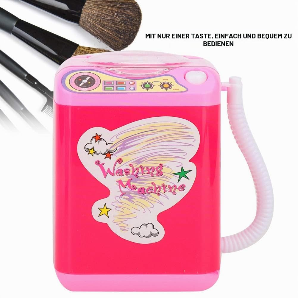 Mini Elektrische Make-up-Pinsel-Waschmaschine Make-up-Schwamm-Waschmaschine EinBedienung Freihändige Reinigung für Make-up-Pinsel (Rosenrot)