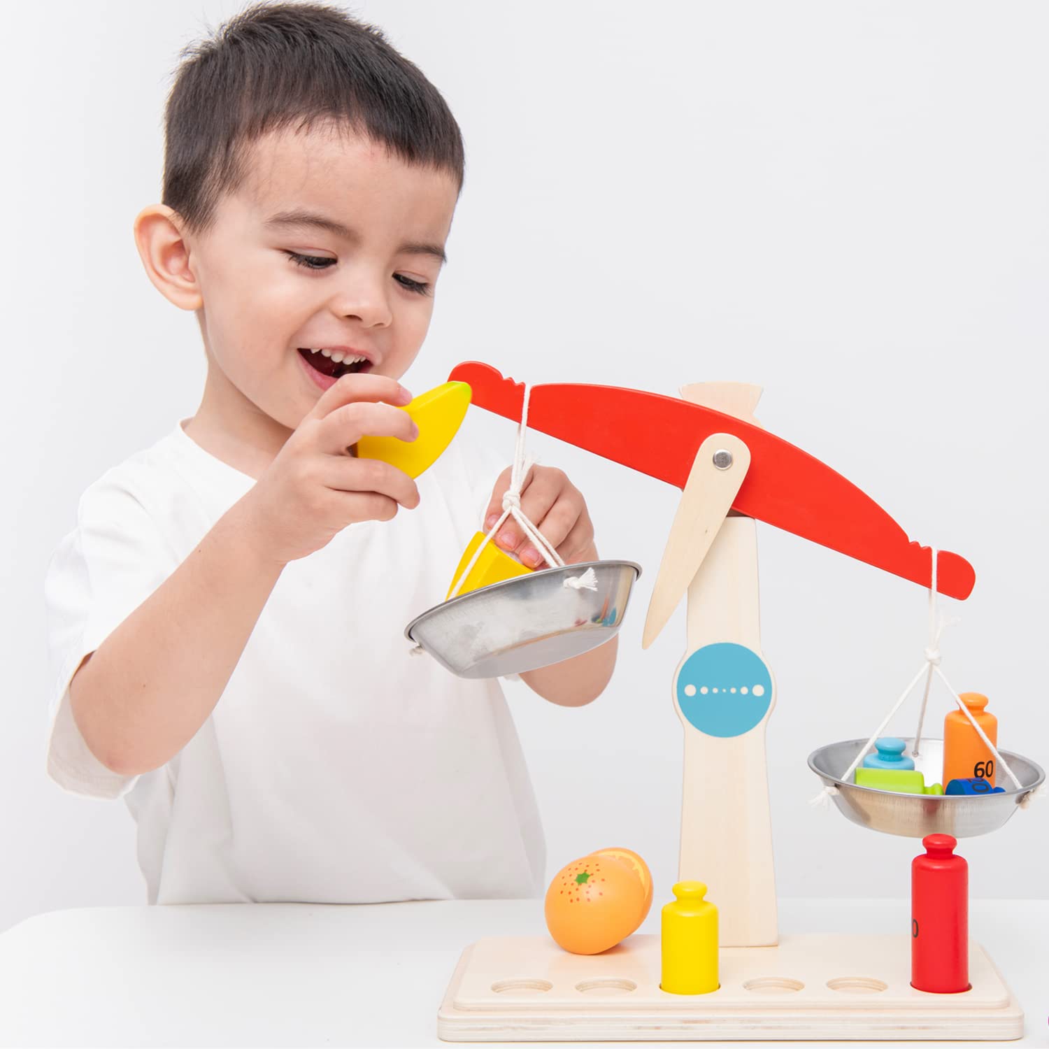 Woet® Balance Jouet en Bois pour Enfants - Accessoire pour Marchande - Jouet de Marché d’Imitation - À Partir de 3 Ans
