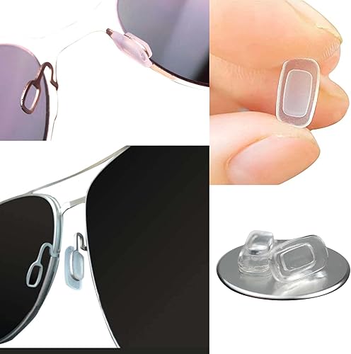 Miniatura 4 de GMS Optical Silicona suave de alta calidad, almohadillas de nariz rectangulares (deslizanteempujar), 0.433 in (10 pares, rectangulares,