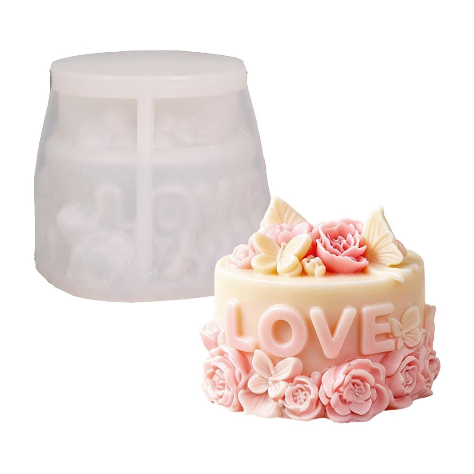 BWANGIAO Cake Silicone Candle For Making Candle Home Decoration Valentine's Day Birthday and Epoxy Resin Craft