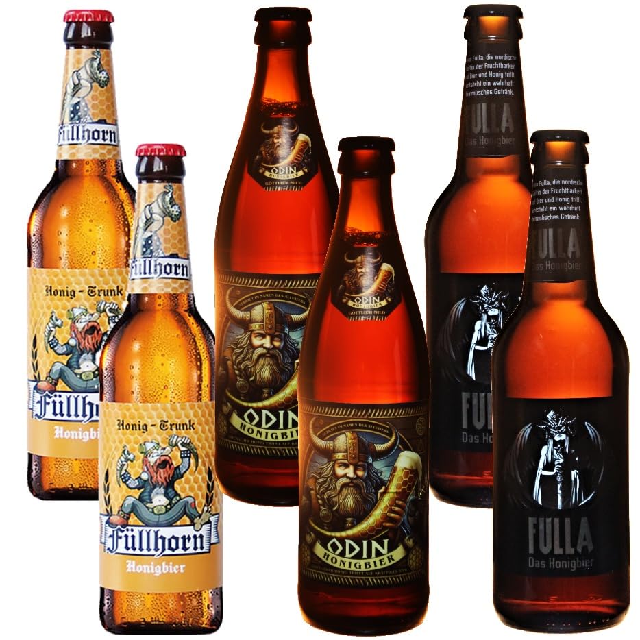 Odin/Fulla/Füllhorn 3 verschiedene Honigbier Spezialitäten aus Deutschland á 2 Flaschen 0,5L