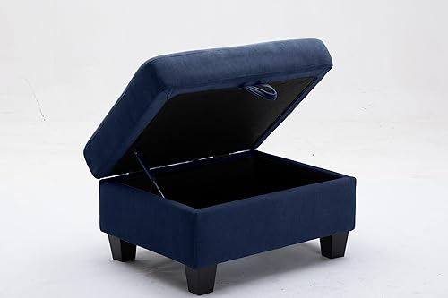 Miniatura 8 de Sofá modular de 4 asientos con otomana de almacenamiento, juego de muebles de sala de estar en forma de L y U para espacios pequeños, espuma