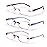 FEIVSN 3-Pack Rimless Reading Glasses For Women, Lightweight Spring Hinge Readers, Classic Elegant Artistic Eyeglasses UV 400 (Mix 3.0 Etc)