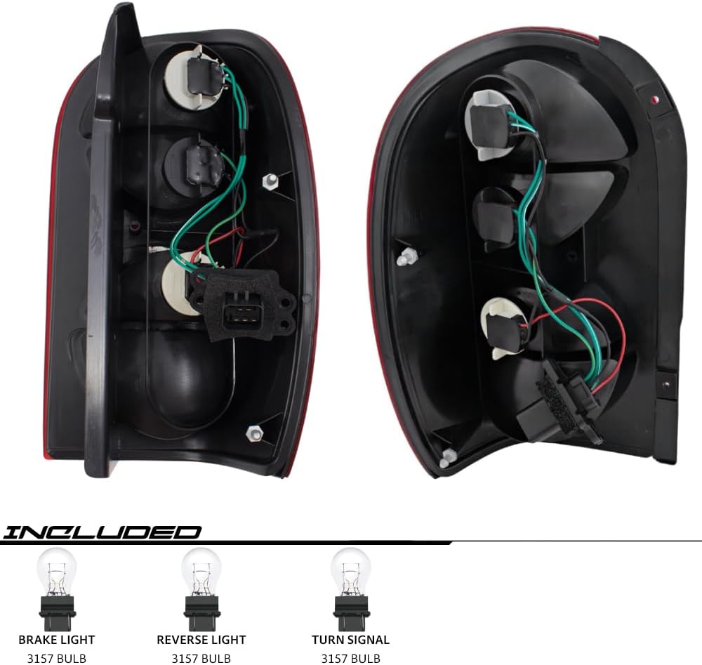 EPIC LIGHTING Halogen Replacement Spec Tail Lights Compatible with JE.EP 02-04 LIBERTY [ CH2800149 CH2801149 55155829AF 55155828AF ] Pair