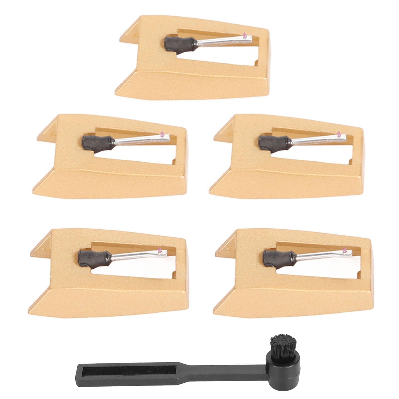 NIBEMINENT5pcs Record Player Needle Replacement Turntable Stylus with Cleaning Brush for Victrola for Crosley for ION for Boytone