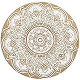 MARRAKESCH Handgewebter runder orientalischer Jute Teppich Daniya Weiss 120cm | Outdoor Teppiche rund geflochten für Garten oder Balkon | Indoor als orientalische Deko im Wohnzimmer Kinderzimmer