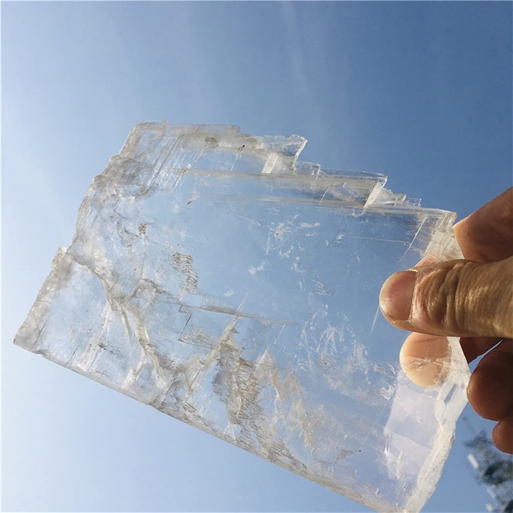Decorazione della Stanza Esemplare di Gesso Trasparente lastra di Cristallo di Selenite Ruvida Bianca Naturale di Artigianato in Pietra (Size : 1-2pc 500g)