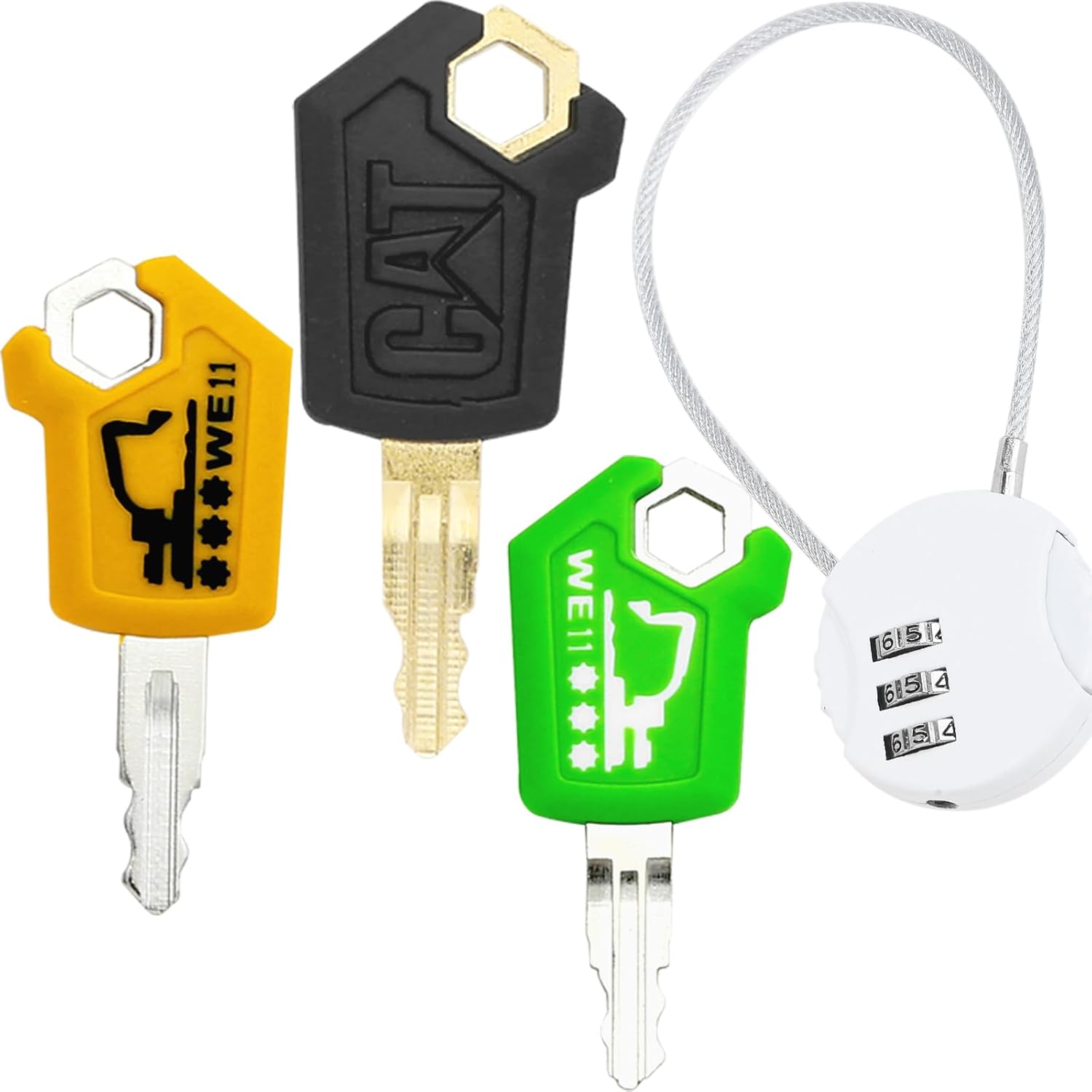 9PCS CAT Keys Upgraded 5P8500 Equipment Key Set, Construction Keys Set on Antitheft