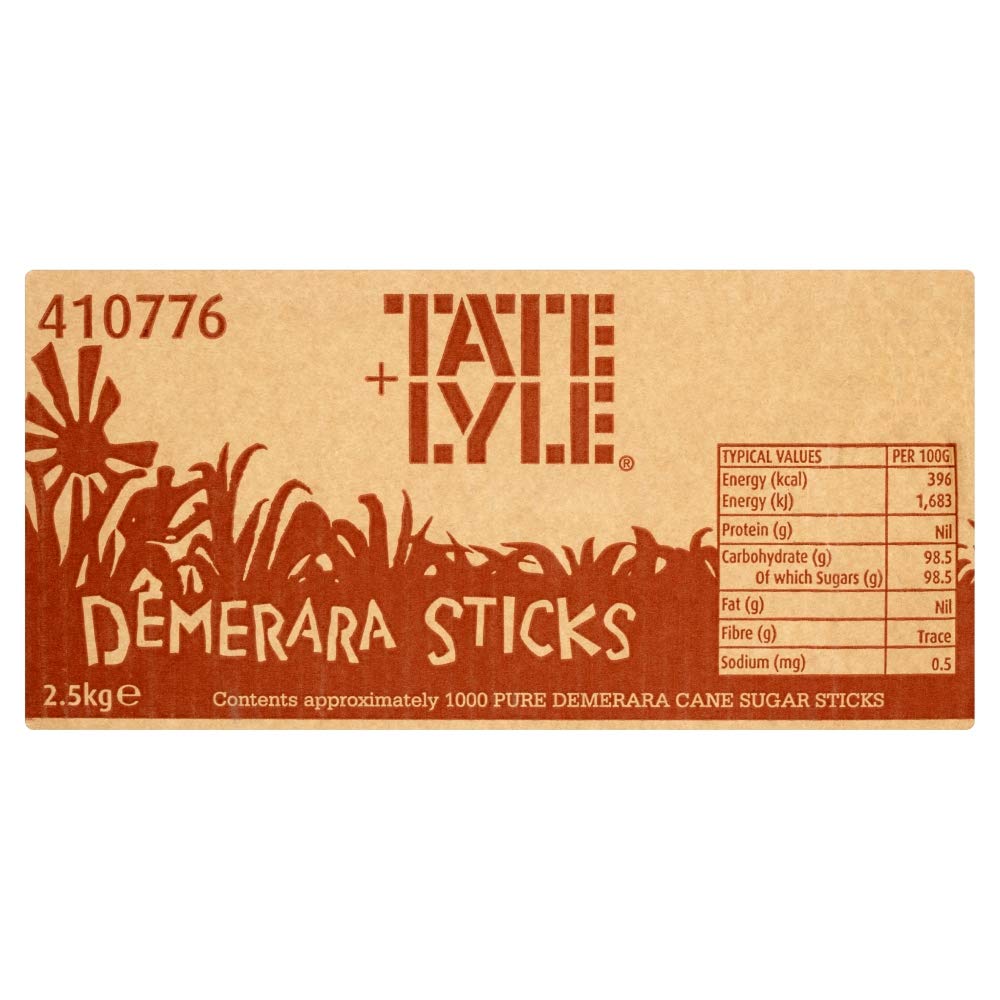 Tate & Lyle Demerara Lot de 1000 bâtonnets à sucre
