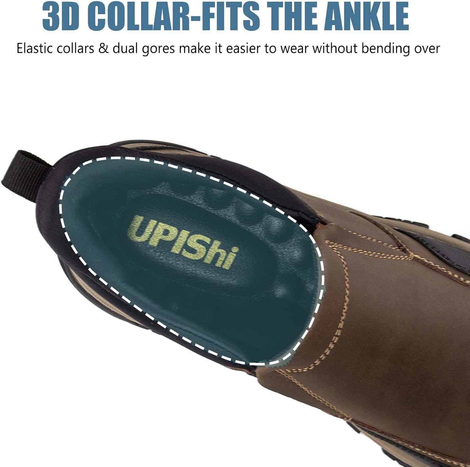 UPIShi Men's Slip On Hands Free Waterproof Work Loafers Leather Walking Slip-Ins Casual Outdoor Office Business Cushioning Shoes - Image 6